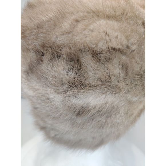 NWOT Vintage Pillbox M Fur Hat from Canada Aline Pepin Brown/Beige main image 8